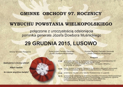 Obchody 97. rocznicy wybuchu Powstania Wielkopolskiego w Gminie Tarnowo Podgórne