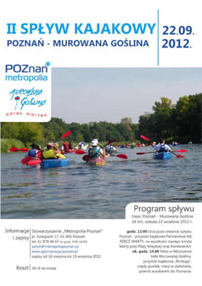 Spływ kajakowy Poznań - Murowana Goślina (Mściszewo) - 22 września 2012 r